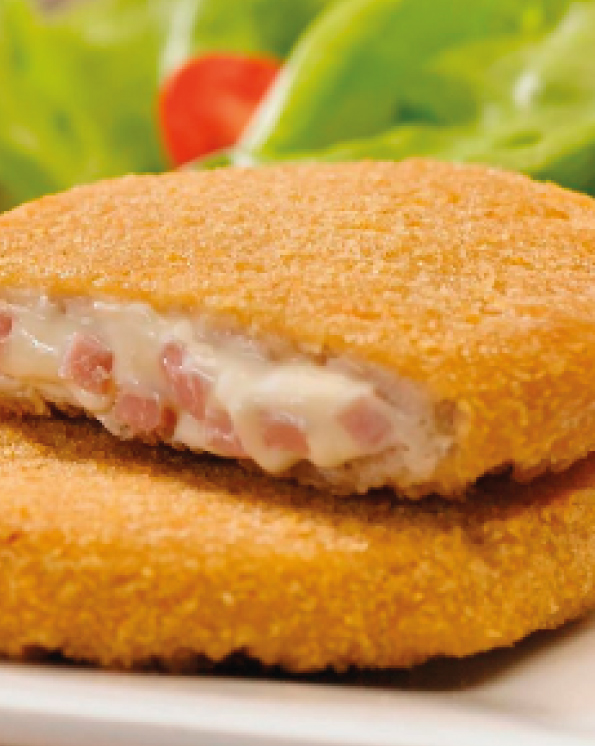 Hamburguesas de merluza con jamon y queso