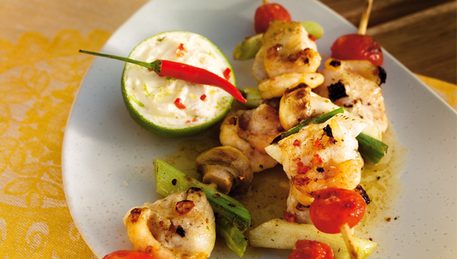 Brochettes de pescado 